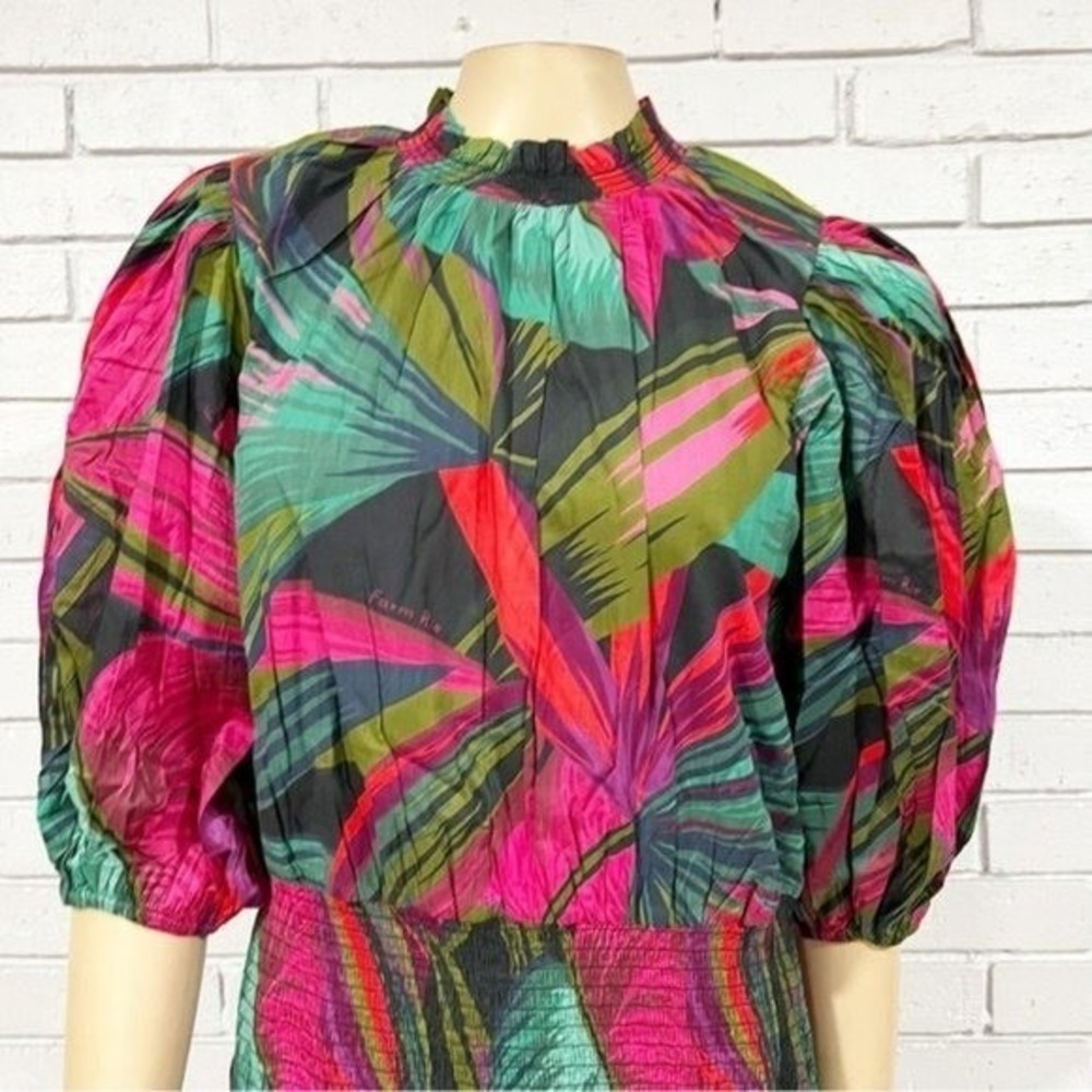 Farm Rio Women's‎ Midnight Leaves Mini Dress - Size Medium - Picture 7 of 12